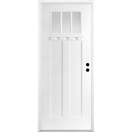 Codel Doors 36" x 96" Primed White Shaker Exterior Fiberglass Door 3080LHISPSFHER3033C491626DM